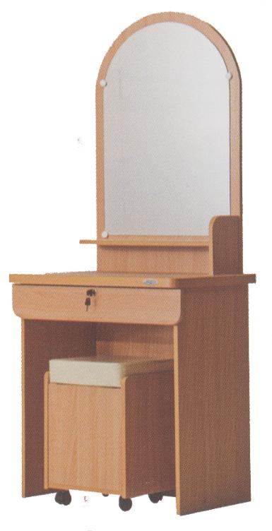 โต๊ะเครื่องแป้งกระจกโค้ง+สตูล DRN-0700